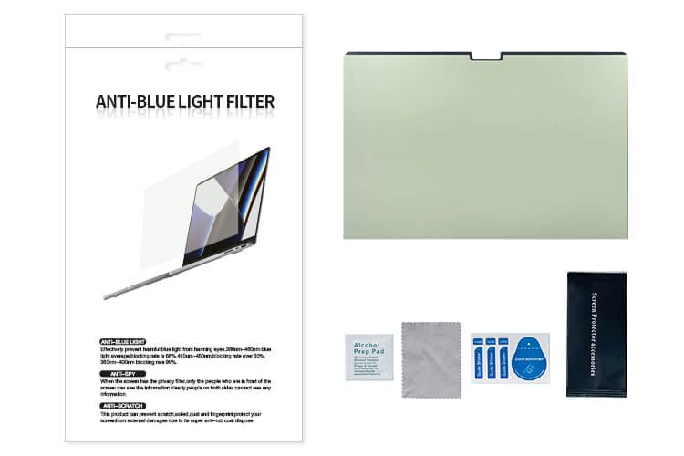 Filtro anti-luz azul para laptop com sucção magnética Detalhes da embalagem de varejo