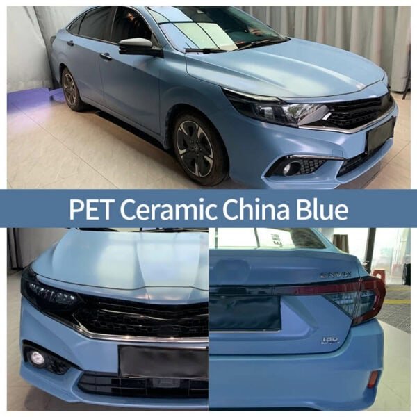 ⁦Premium PET Ceramic china Blue Car Vinyl Wrap Roll⁩ - الصورة ⁦2⁩