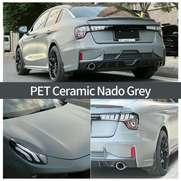 Premium PET Ceramic Nado Grey Car Vinyl Wrap Roll – Image 2