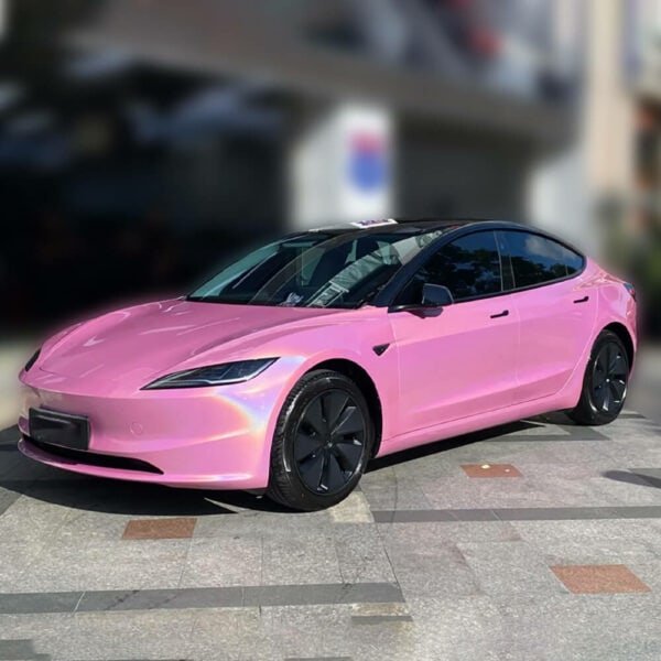 PET Rainbow Laser Pink Vinyl Wrap Roll