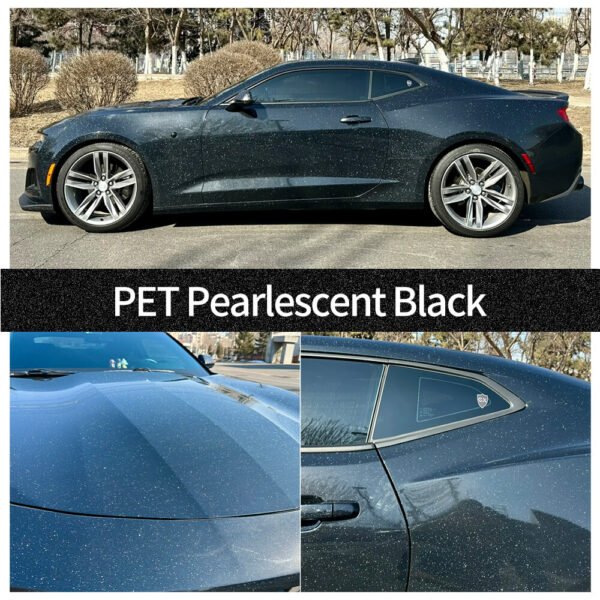 PET Pearlescent Black Vinyl Wrap Roll — изображение 2