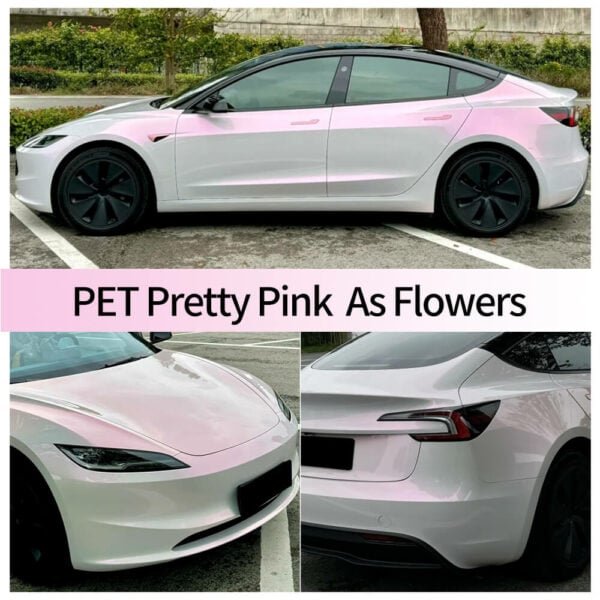 PET Pretty Pink As Flowers Vinyl Wrap Roll - 画像 (2)