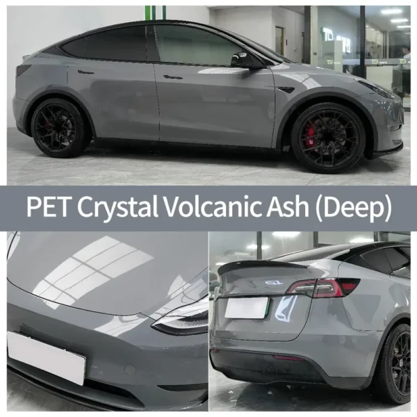 PET Crystal Volcanic Deep Ash Car Wrap Roll - 이미지 2
