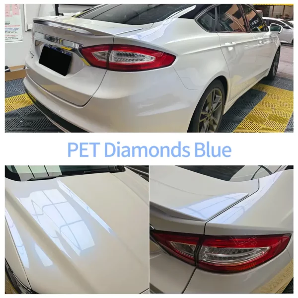 PET Diamonds Turn White to Blue Vinyl Wrap Roll - Image 2