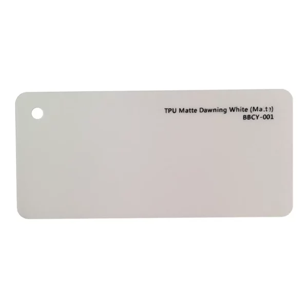 Matte Dawning White TPU PPF sample card