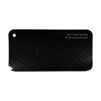 PET 6D Carbon Fiber Gold car wrap sample card