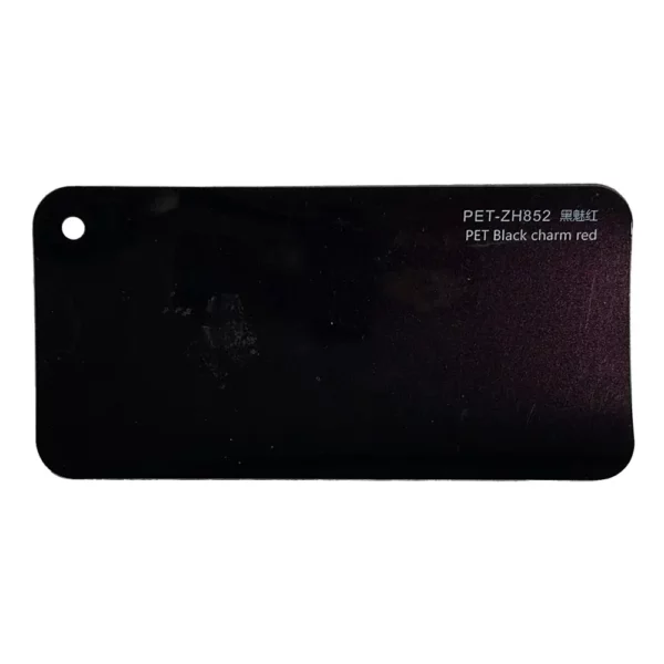 Carte d'échantillons de pellicule vinyle rouge Black Charm pour voiture