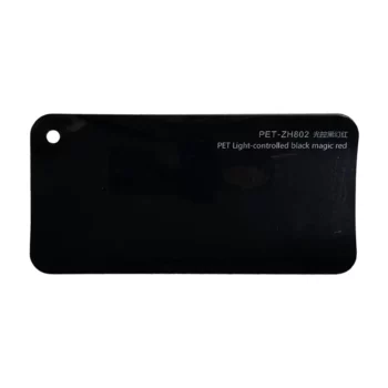 Light-Controlled Black Magic Red car wrap sample card