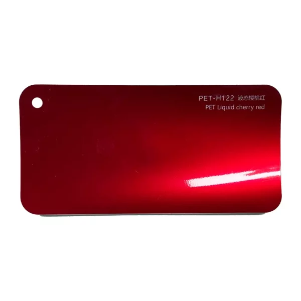 Carte d'échantillons de film vinyle pour voiture Liquid Metal Cherry Red