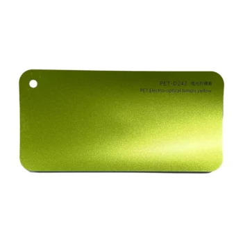 Carte d'échantillon de film électro-optique jaune citron pour voiture