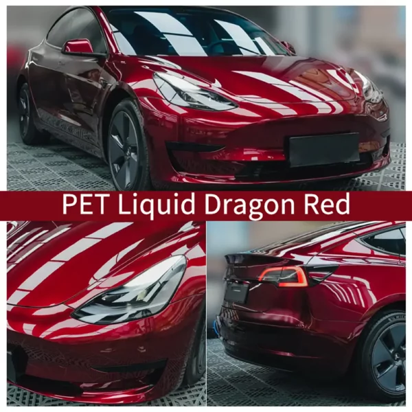 Étui en vinyle pour voiture Liquid Metal Dragon Blood Red