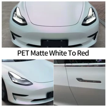 Matte White to Red Car Wrap case