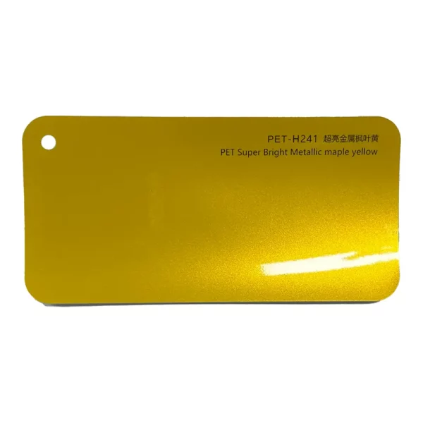 Ultra Glossy Metallic Maple Yellow Car Wrap sample card