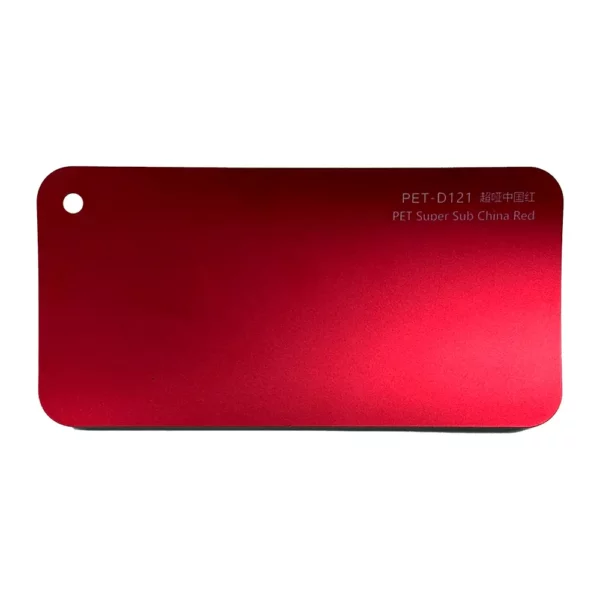PET Super Matte Chinese Red Car Wrap sample card