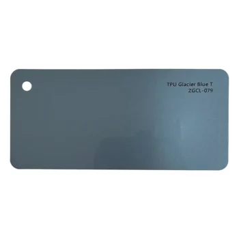 Cartão de amostra PPF na cor Azul Glacial TPU T