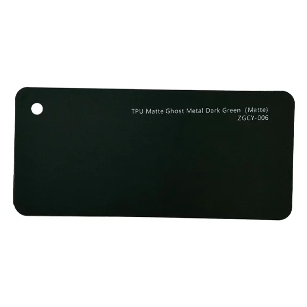 Matte Ghost Metal Dark Green TPU PPF sample card