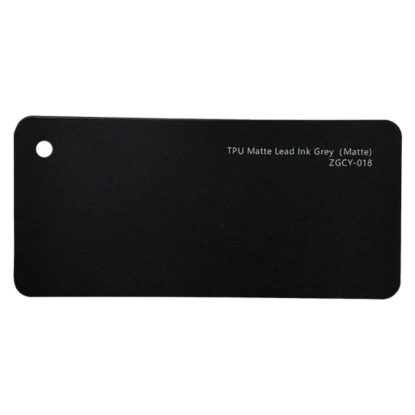 Tarjeta de muestra de TPU PPF con tinta de plomo gris mate