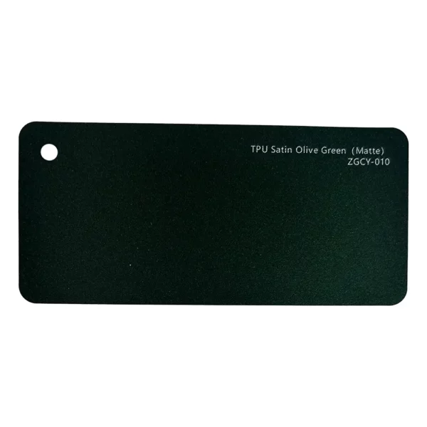 Satin Matte Olive Green PPF sample card