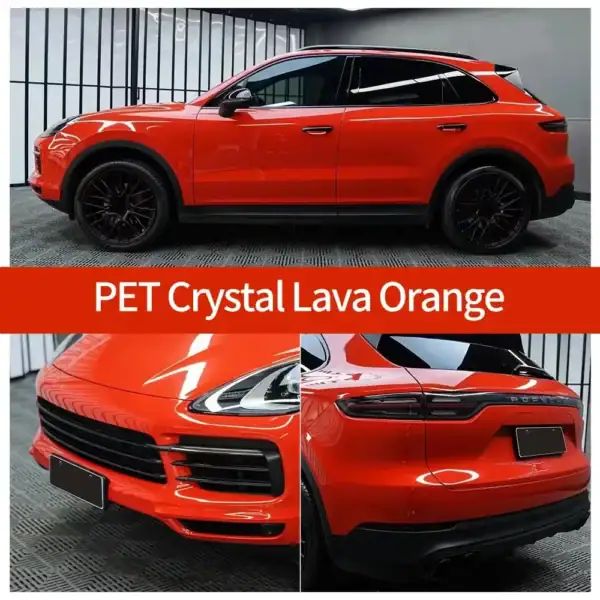 PET Crystal Lava Orange Car Wrap case