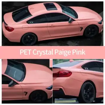 PET 크리스탈 페이지 핑크 자동차 랩 케이스