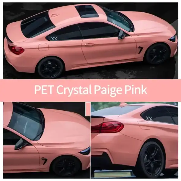 PET 크리스탈 페이지 핑크 자동차 랩 케이스
