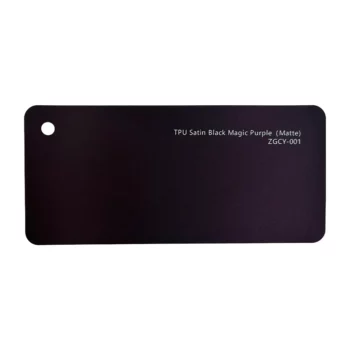 Satin Black Magic Purple PPF sample card