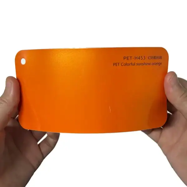 Образец автомобильной пленки PET Colorful Sunshine Orange