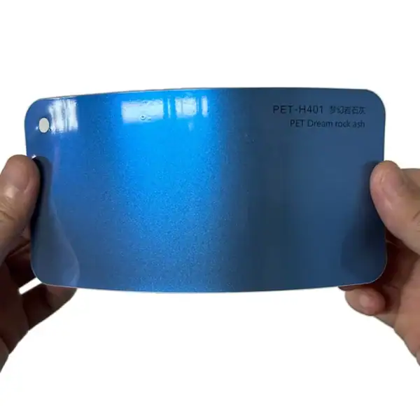 Cartão de amostra da película PET Dream Rock Ash para envelopamento de carros