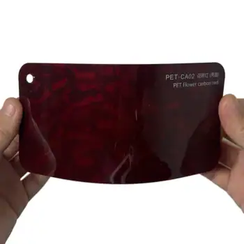 Glossy Floral Carbon Red Car Wrap sample card