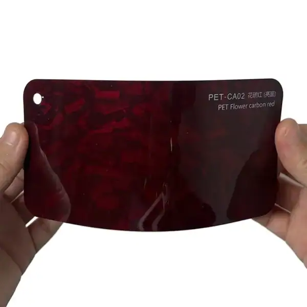 Glossy Floral Carbon Red Car Wrap sample card