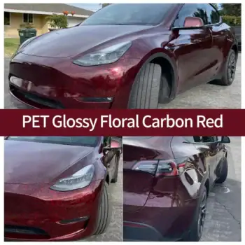 Glossy Floral Carbon Red2 Car Wrap case