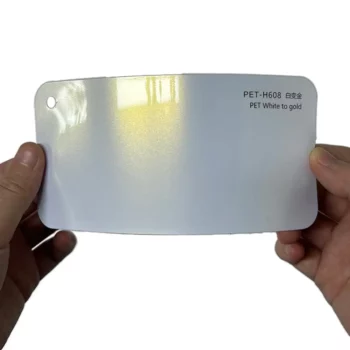 PET White to Gold Car Vinyl Wrap sample card