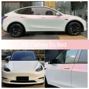 PET White To Red Car Wrap case
