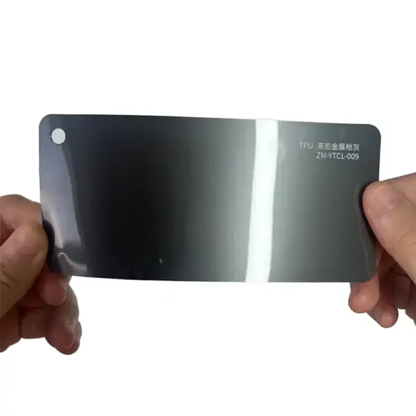 TPU Liquid Metal Gun Grey color PPF sample card