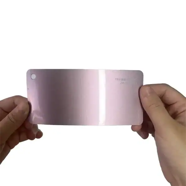 Carte d'échantillon PPF couleur bronze métallisé cristal TPU
