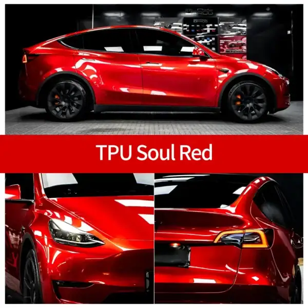 Чехол из ТПУ цвета Soul Red с защитной пленкой (PPF)