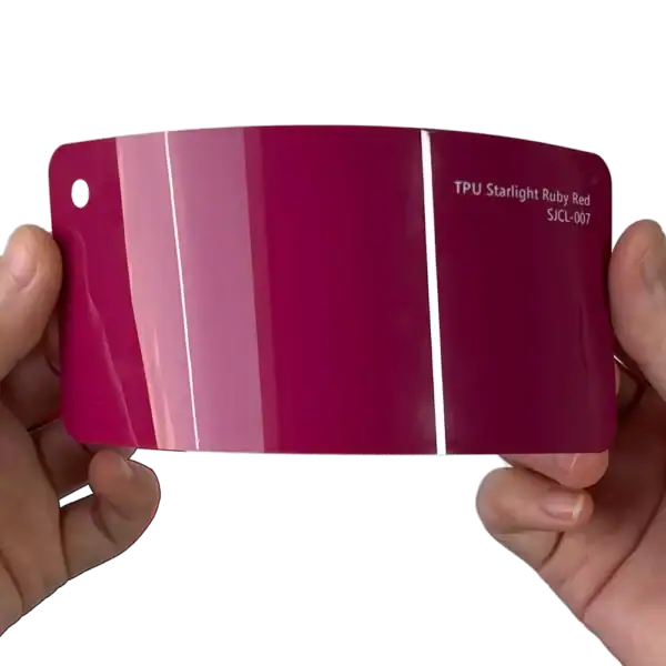 TPU Starlight Ruby Red PPF Sample Card
