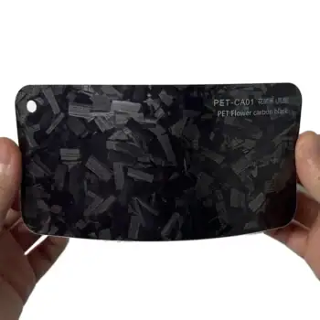 PET Flower Carbon Black Car Wrap sample card