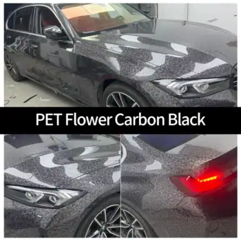 PET Flower Carbon Black Car Wrap case