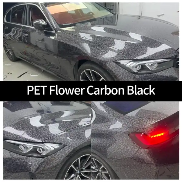 PET Flower Carbon Black Car Wrap case