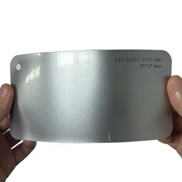PET GT Silver Car Wrap sample card