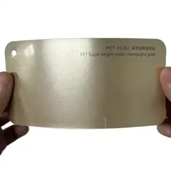 PET Super Bright Metal Champagne Gold Car Wrap sample card