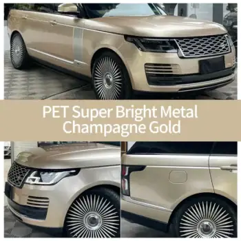 PET Super Bright Metal Champagne Gold Car Wrap case