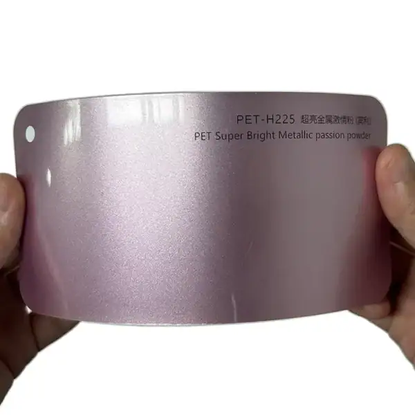 Échantillon de film adhésif PET Super Bright Metallic Passion Pink pour voiture