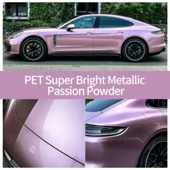 PET 슈퍼 브라이트 메탈릭 패션 핑크 자동차 랩 케이스