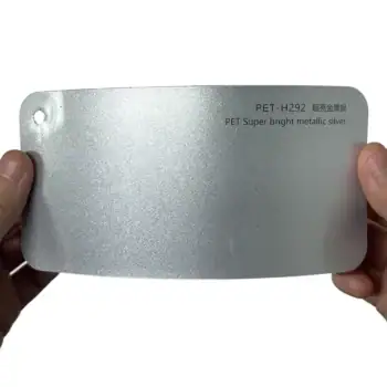 Échantillon de film adhésif PET argent métallisé super brillant pour voiture