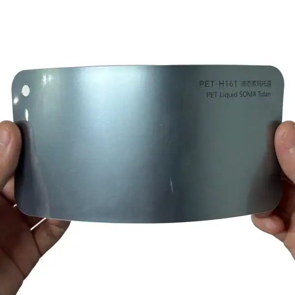 Cartão de amostra de envelopamento automotivo Liquid Metal Somato Blue