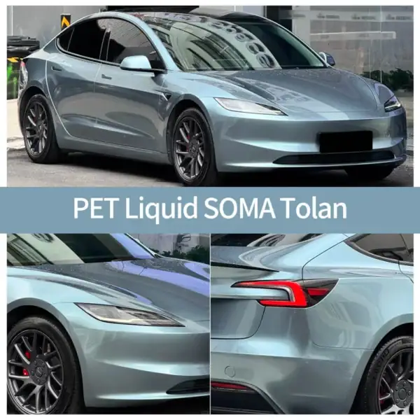 Capa para envelopamento de carro Liquid Metal Somato Blue