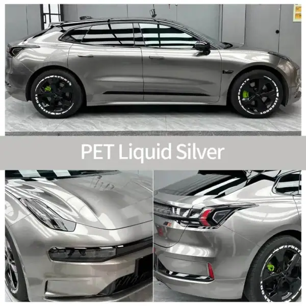 PET Liquid Silver Car Wrap case