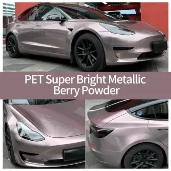 PET 슈퍼 브라이트 메탈릭 베리 핑크 자동차 랩 케이스